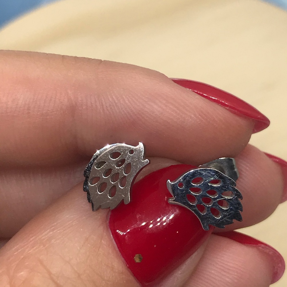 Stainless Steel Stud Earrings - Picture 2 of 4